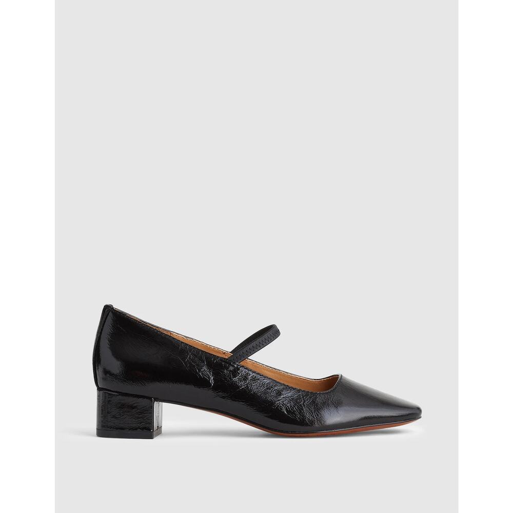 Madewell The Greta Leather Pump Shoes square Toe True Black Size 7.5 NWOT - Picture 3 of 10